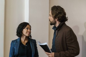 SLEEPY HOLLOW: Abbie (Nicole Beharie, L) and Ichabod Crane (Tom Mison, R) in the "Blood & Fear" episode of SLEEPY HOLLOW airing Thursday, Oct. 15 (9:00-10:00 PM ET/PT) on FOX. ©2014 Fox Broadcasting Co. CR: Tina Rowden/FOX