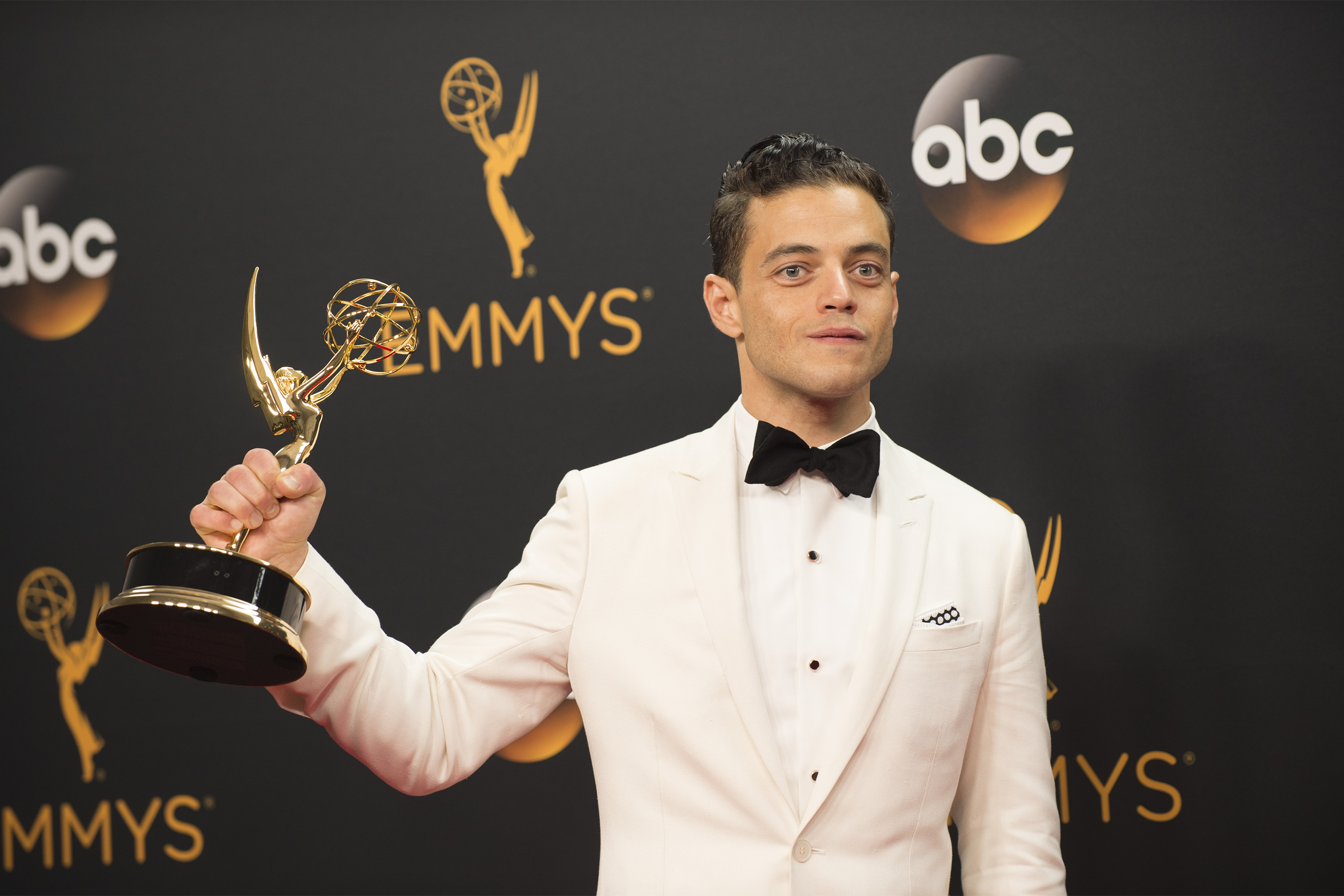 Rami Malek after winning his Emmy for "Mr. Robot." (ABC/Image Group LA) 